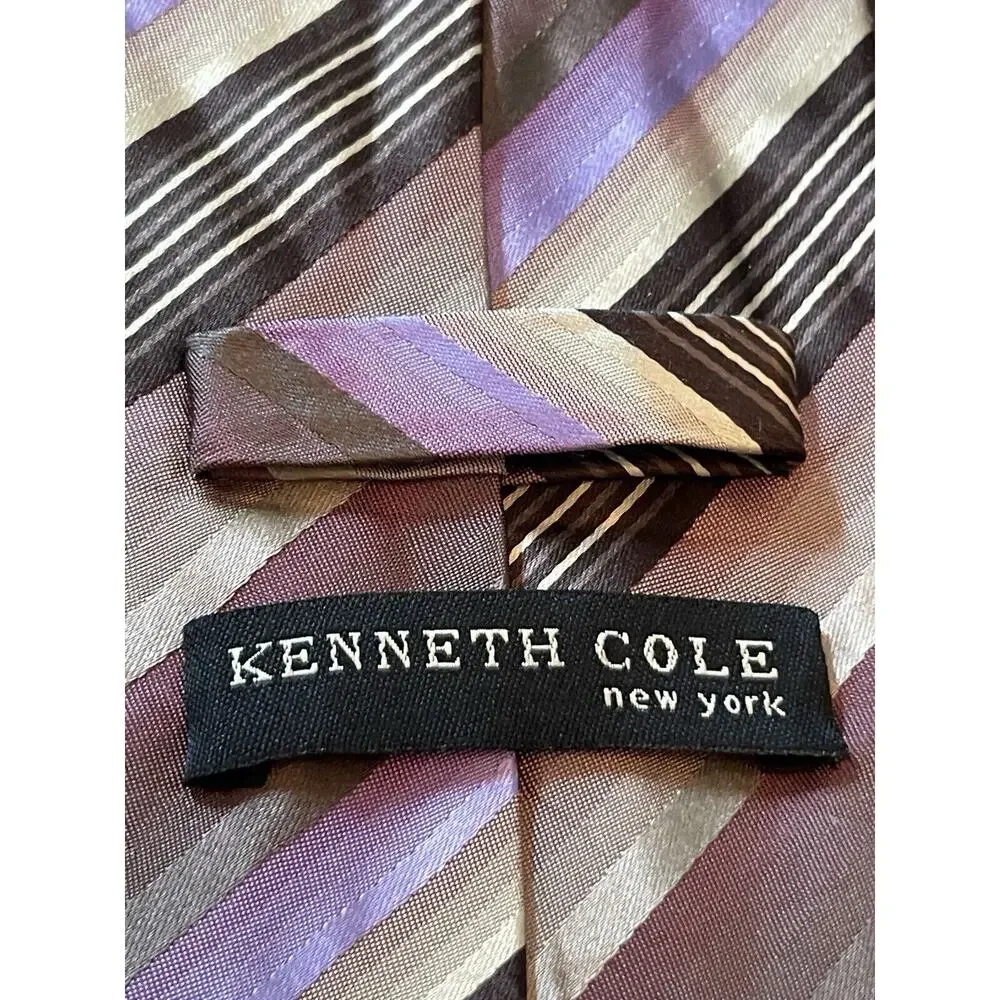 Kenneth Cole Hand Made 100% Imported Silk Men’s Neck Tie Made In China - Picture 8 of 9